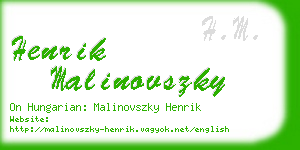 henrik malinovszky business card